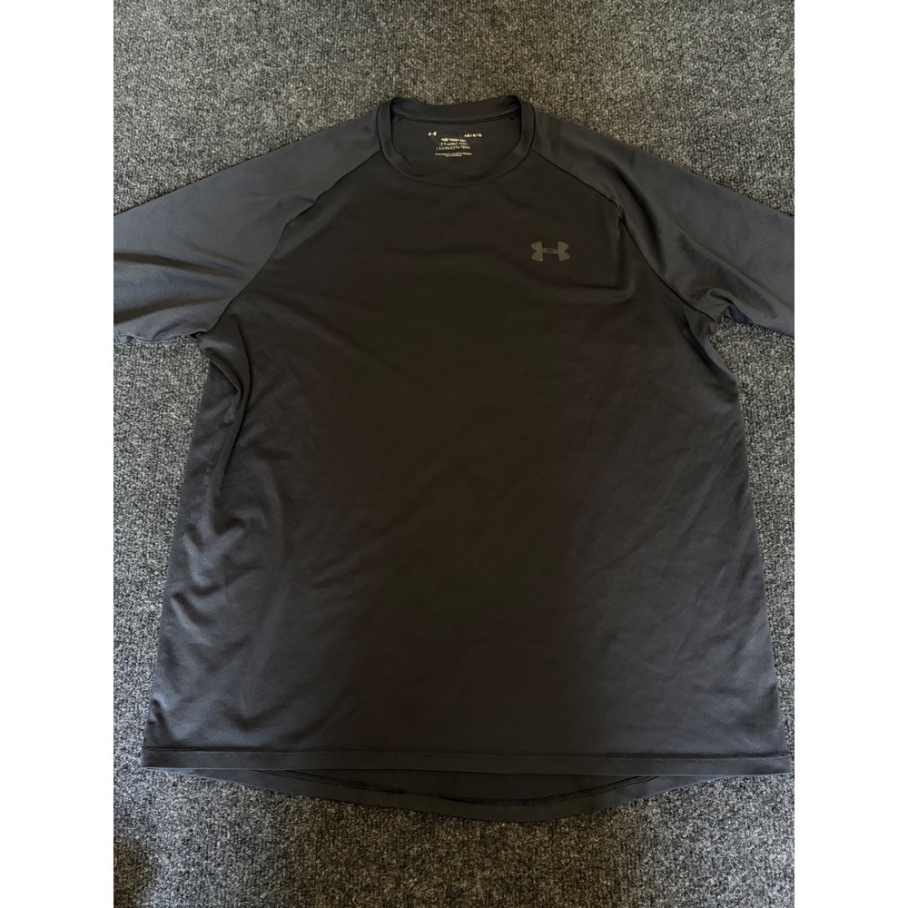 Under Armour Mens Tech Tee Black Short Sleeve Athletic Workout Shirt Large
